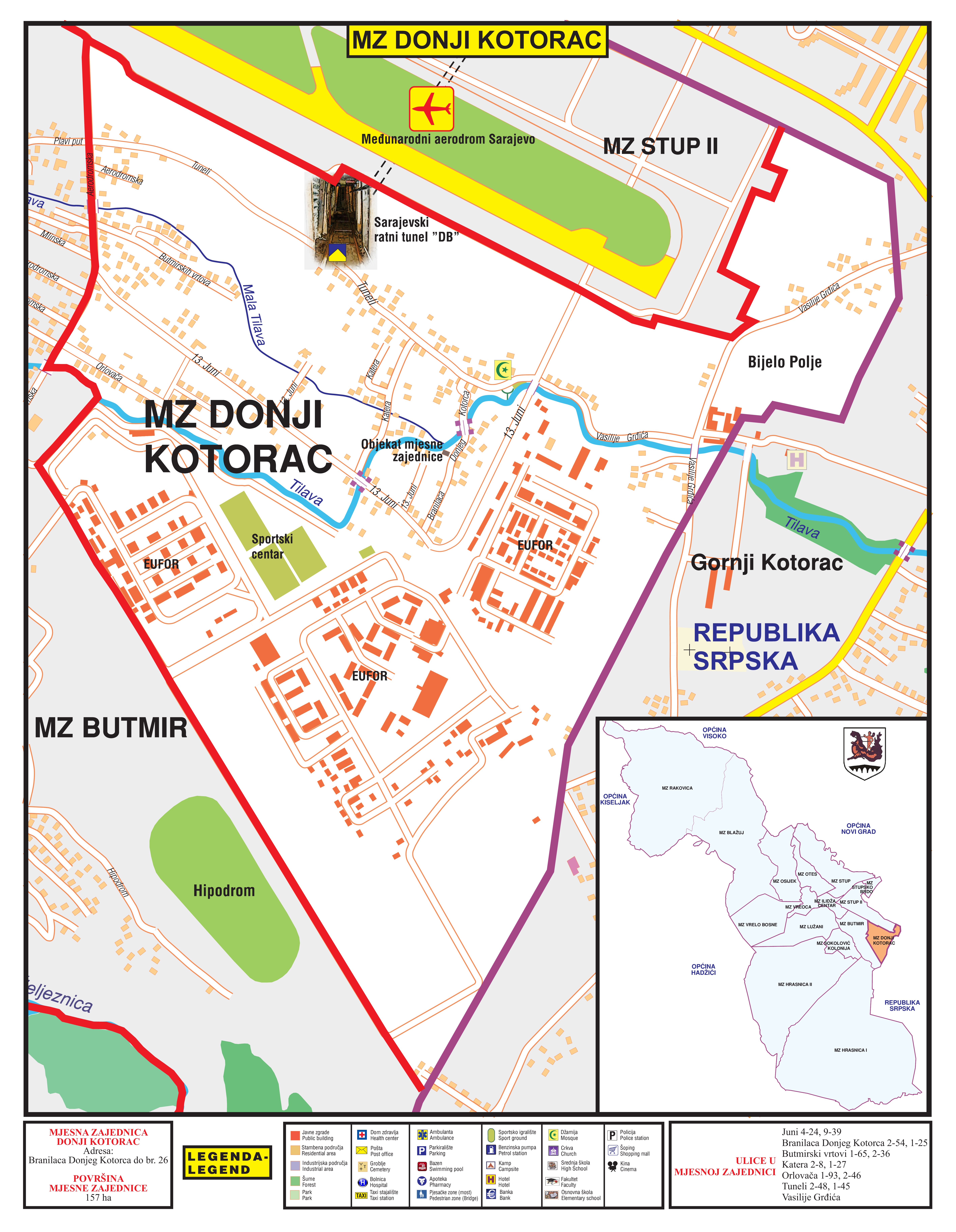 Mapa mjesne zajednice Donji Kotorac